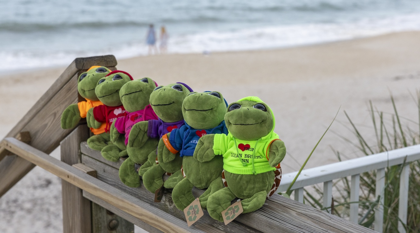 Ocean Breeze Inn Vero Turtle stuffed animals at the beach