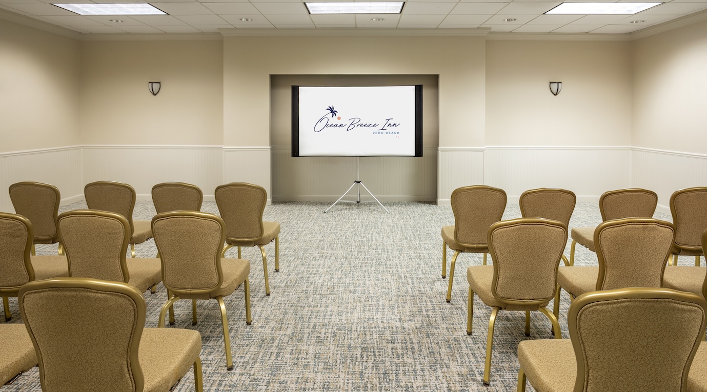 Ocean Breeze Inn Vero Meeting Space with projector